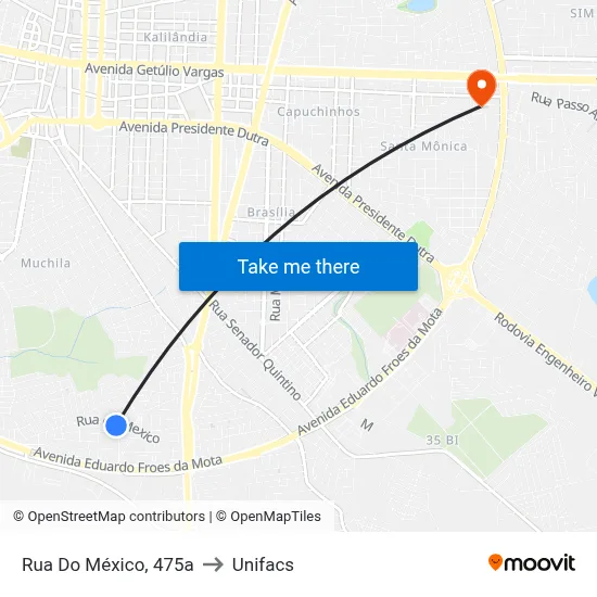 Rua Do México, 475a to Unifacs map