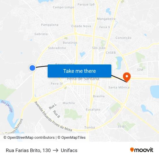 Rua Farias Brito, 130 to Unifacs map