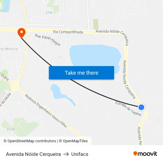 Avenida Nóide Cerqueira to Unifacs map