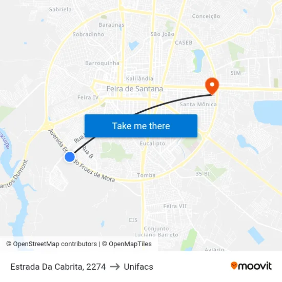 Estrada Da Cabrita, 2274 to Unifacs map