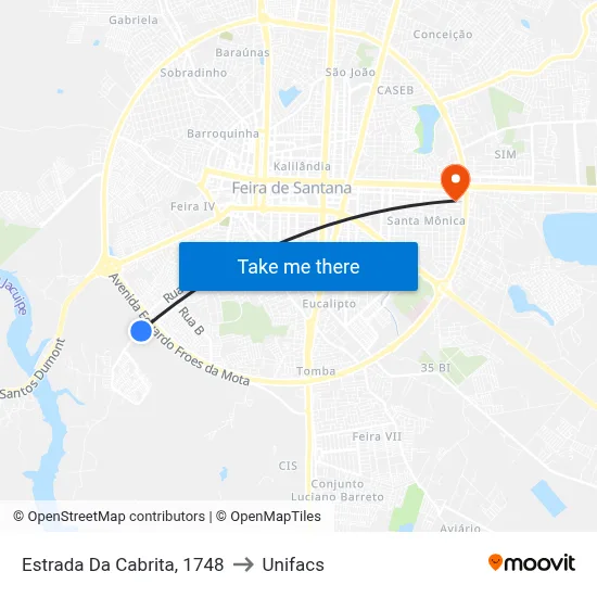 Estrada Da Cabrita, 1748 to Unifacs map