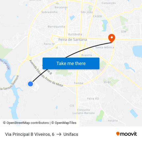 Via Principal B Viveiros, 6 to Unifacs map