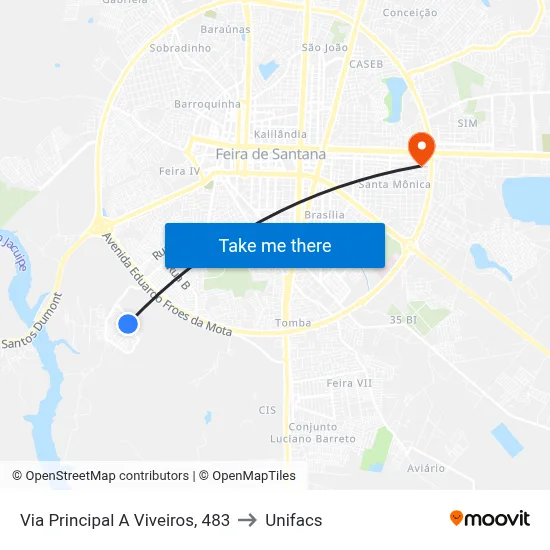 Via Principal A Viveiros, 483 to Unifacs map