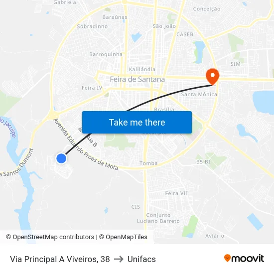 Via Principal A Viveiros, 38 to Unifacs map