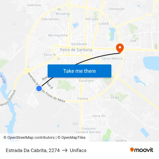 Estrada Da Cabrita, 2274 to Unifacs map
