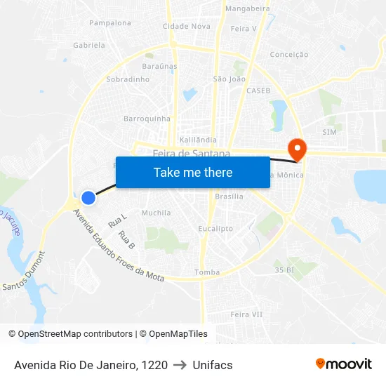Avenida Rio De Janeiro, 1220 to Unifacs map