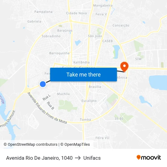 Avenida Rio De Janeiro, 1040 to Unifacs map