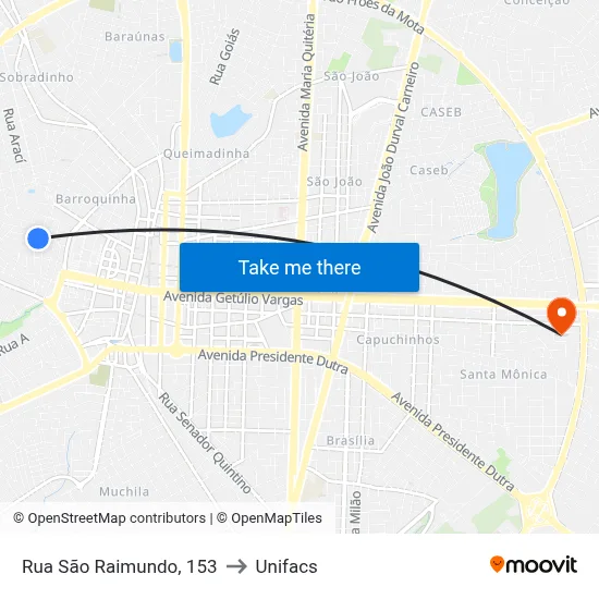 Rua São Raimundo, 153 to Unifacs map