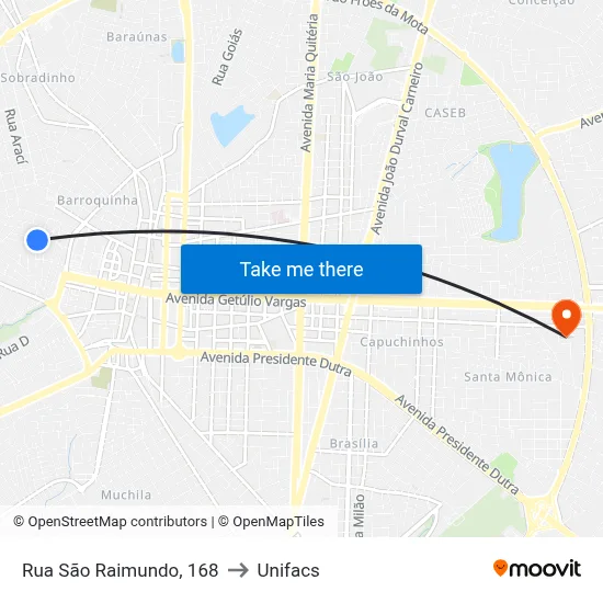 Rua São Raimundo, 168 to Unifacs map