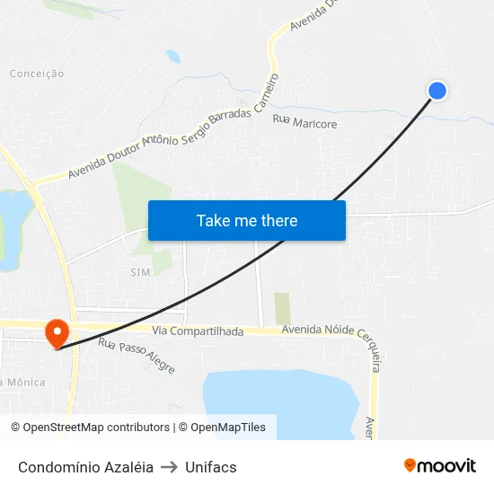 Condomínio Azaléia to Unifacs map
