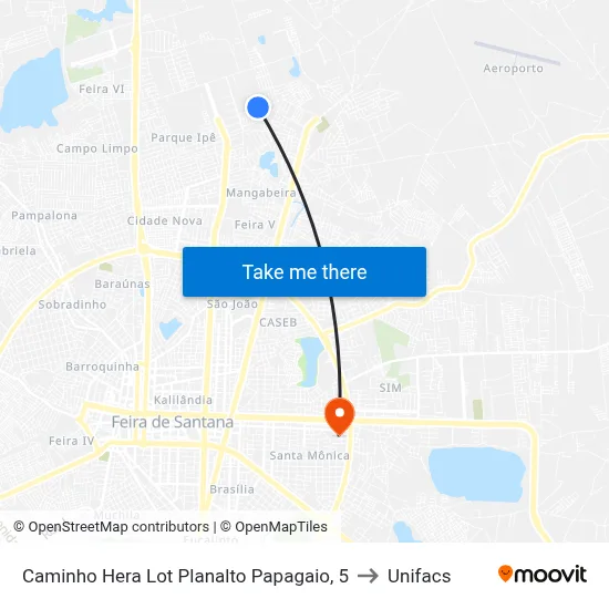 Caminho Hera Lot Planalto Papagaio, 5 to Unifacs map