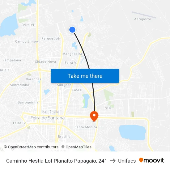 Caminho Hestia Lot Planalto Papagaio, 241 to Unifacs map