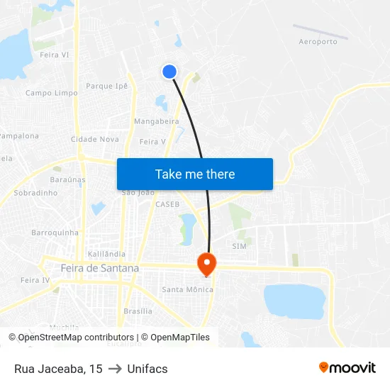 Rua Jaceaba, 15 to Unifacs map