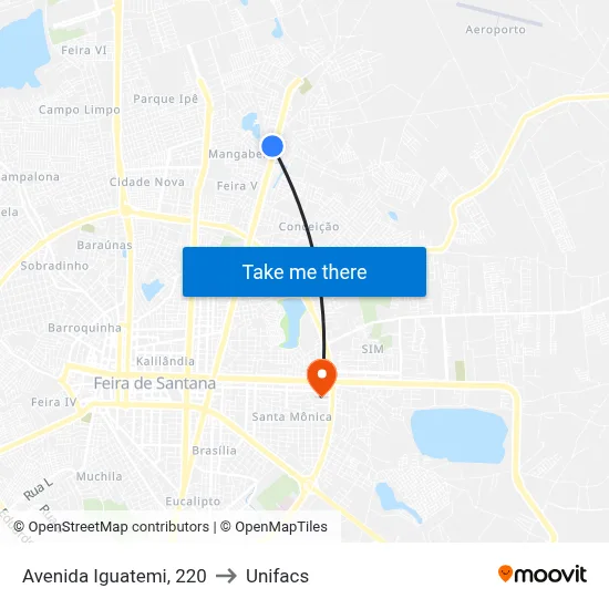 Avenida Iguatemi, 220 to Unifacs map