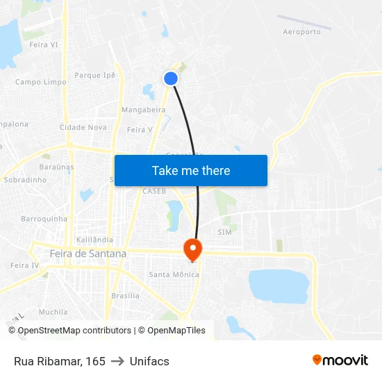 Rua Ribamar, 165 to Unifacs map