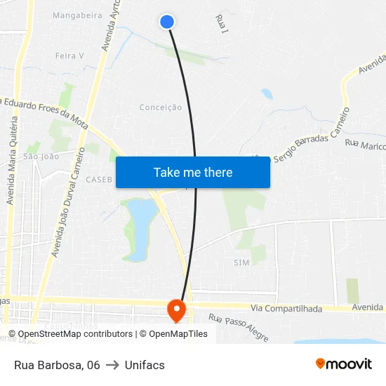 Rua Barbosa, 06 to Unifacs map