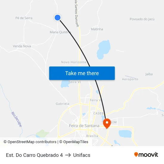 Est. Do Carro Quebrado 4 to Unifacs map