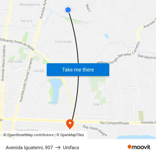 Avenida Iguatemi, 907 to Unifacs map