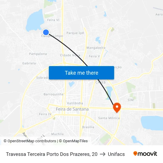 Travessa Terceira Porto Dos Prazeres, 20 to Unifacs map