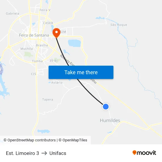 Est. Limoeiro 3 to Unifacs map