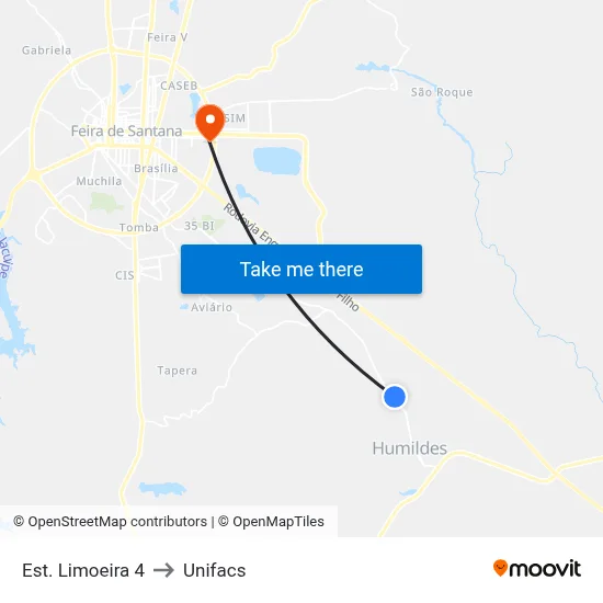 Est. Limoeira 4 to Unifacs map