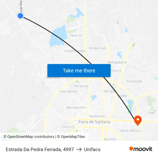 Estrada Da Pedra Ferrada, 4997 to Unifacs map
