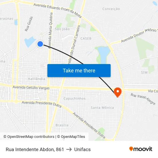 Rua Intendente Abdon, 861 to Unifacs map