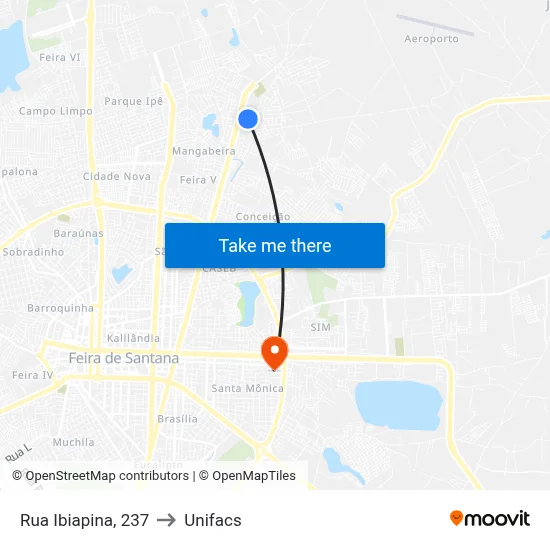 Rua Ibiapina, 237 to Unifacs map