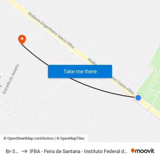 Br-324, 213 to IFBA - Feira de Santana - Instituto Federal de Educação Ciencias e Tecnologia da Bahia map