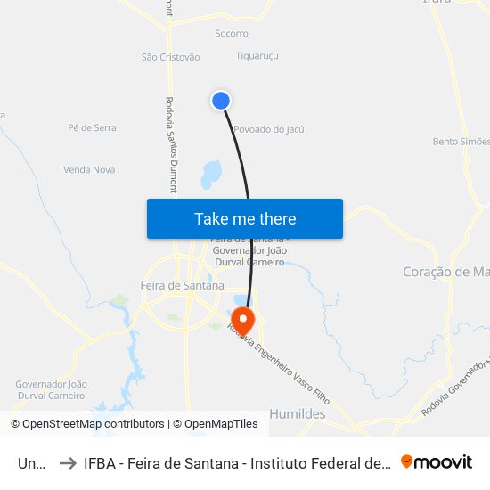 Unnamed to IFBA - Feira de Santana - Instituto Federal de Educação Ciencias e Tecnologia da Bahia map