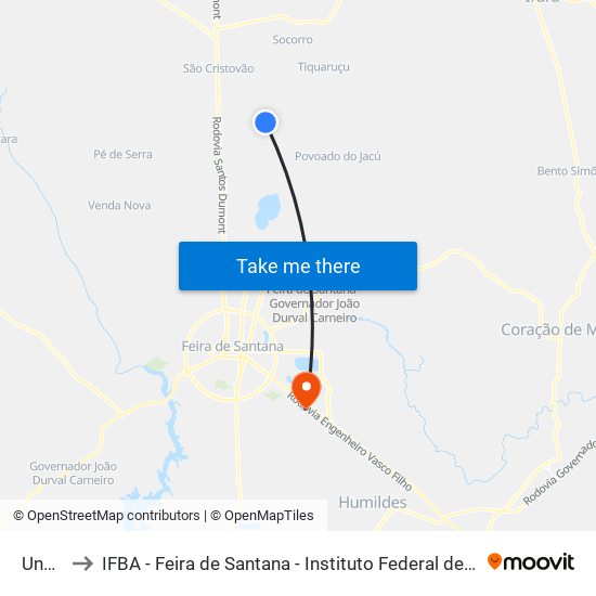 Unnamed to IFBA - Feira de Santana - Instituto Federal de Educação Ciencias e Tecnologia da Bahia map