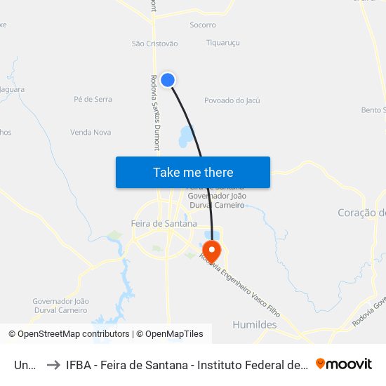 Unnamed to IFBA - Feira de Santana - Instituto Federal de Educação Ciencias e Tecnologia da Bahia map