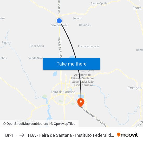 Br-116, 380 to IFBA - Feira de Santana - Instituto Federal de Educação Ciencias e Tecnologia da Bahia map