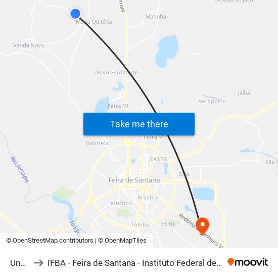 Unnamed to IFBA - Feira de Santana - Instituto Federal de Educação Ciencias e Tecnologia da Bahia map