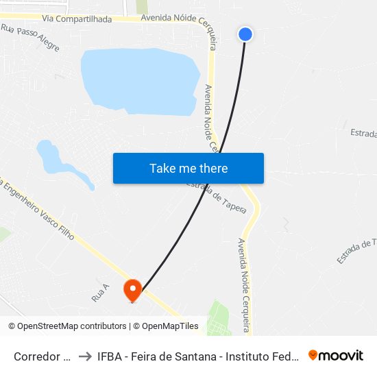 Corredor Baixa Felix, 373 to IFBA - Feira de Santana - Instituto Federal de Educação Ciencias e Tecnologia da Bahia map