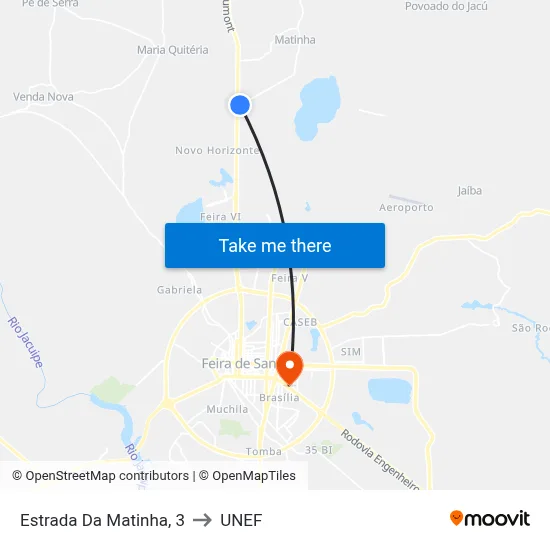 Estrada Da Matinha, 3 to UNEF map