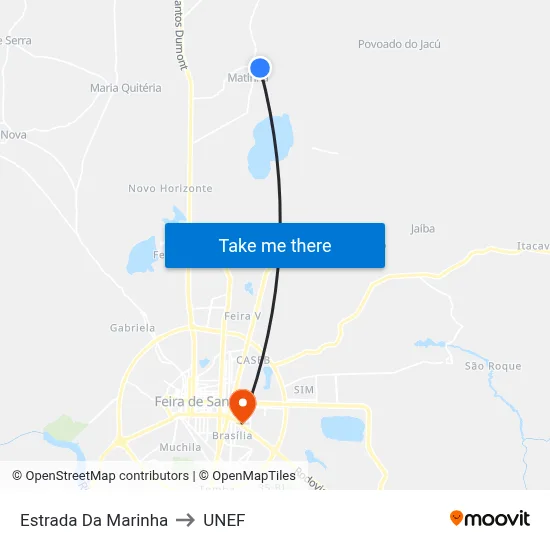 Estrada Da Marinha to UNEF map