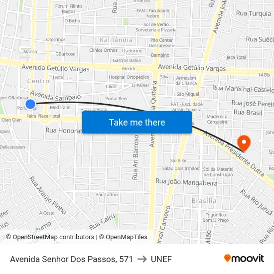 Avenida Senhor Dos Passos, 571 to UNEF map