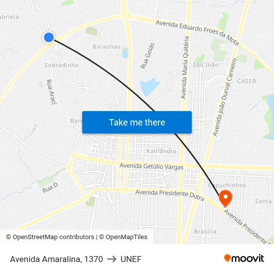 Avenida Amaralina, 1370 to UNEF map