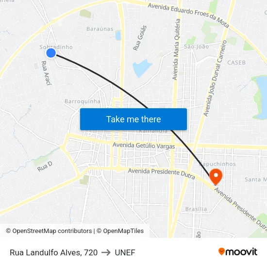 Rua Landulfo Alves, 720 to UNEF map
