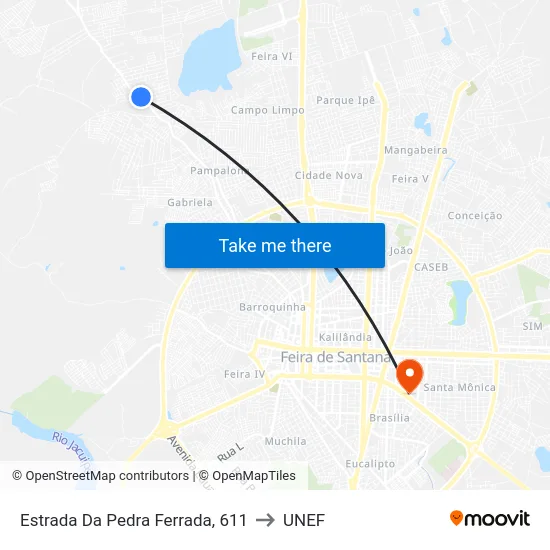 Estrada Da Pedra Ferrada, 611 to UNEF map