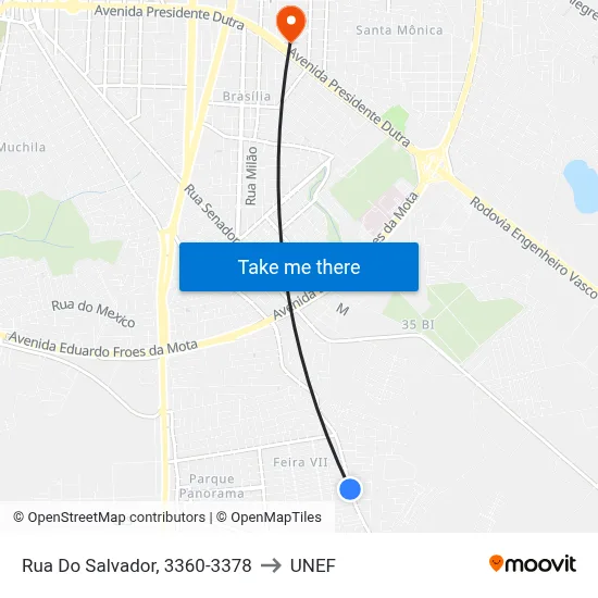 Rua Do Salvador, 3360-3378 to UNEF map