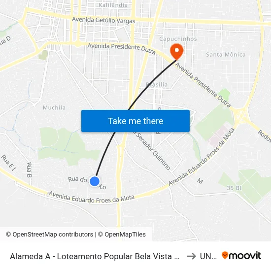 Alameda A - Loteamento Popular Bela Vista Do Sul, 20 to UNEF map