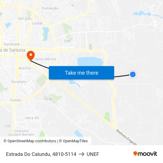 Estrada Do Calundu, 4810-5114 to UNEF map