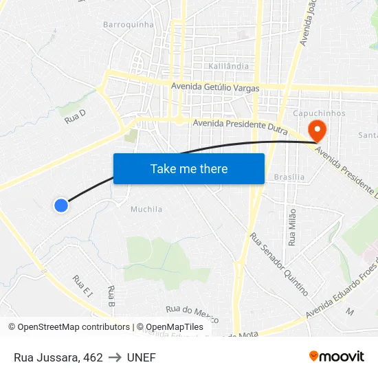 Rua Jussara, 462 to UNEF map