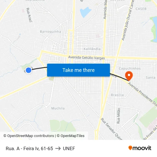 Rua. A - Feira Iv, 61-65 to UNEF map