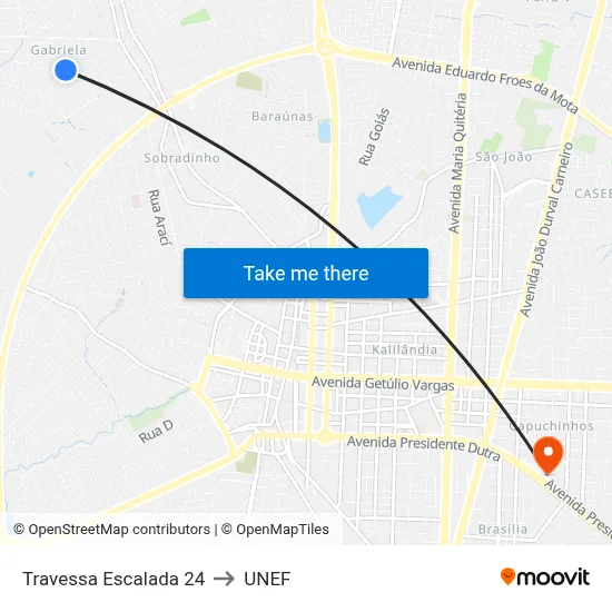 Travessa Escalada 24 to UNEF map