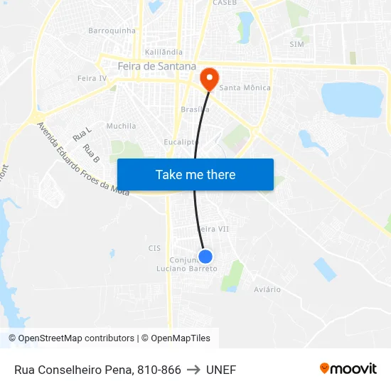 Rua Conselheiro Pena, 810-866 to UNEF map