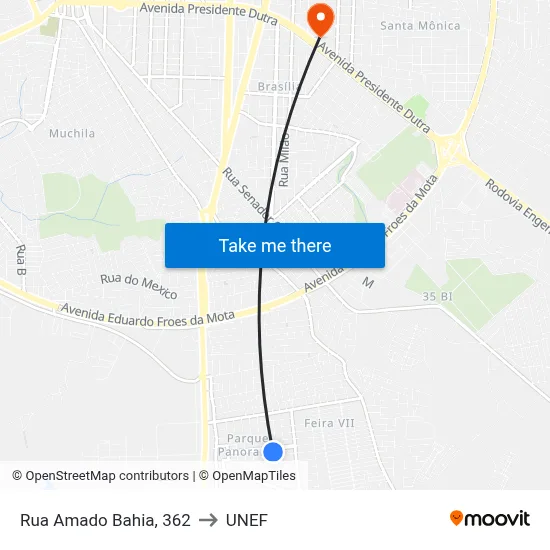 Rua Amado Bahia, 362 to UNEF map