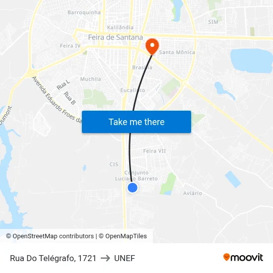 Rua Do Telégrafo, 1721 to UNEF map